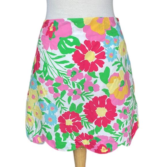 Women's Size 10 Lilly Pulitzer Lynnie Resort White Big Garden By The Sea Skirt - Picture 4 of 12